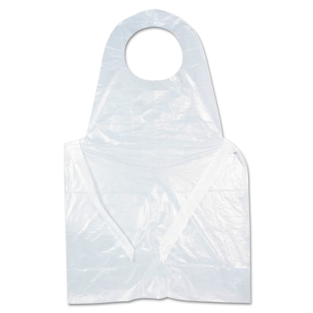 Amercareroyal Heavyweight Poly Aprons, Plastic, White, One Size Fits All, 500 PK RPA20
